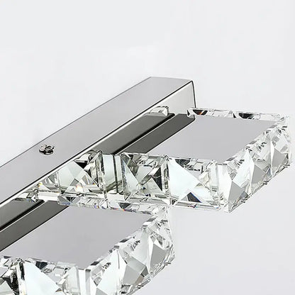 Modern chrome crystal led mirror light bathroom sconce