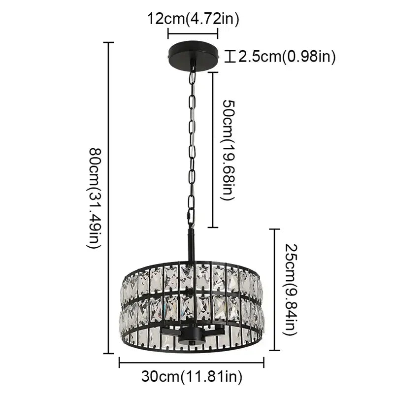 Modern chrome crystal led pendant chandelier for dining room
