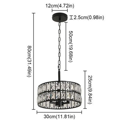 Modern chrome crystal led pendant chandelier for dining room