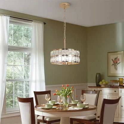 Modern chrome crystal led pendant chandelier for dining room