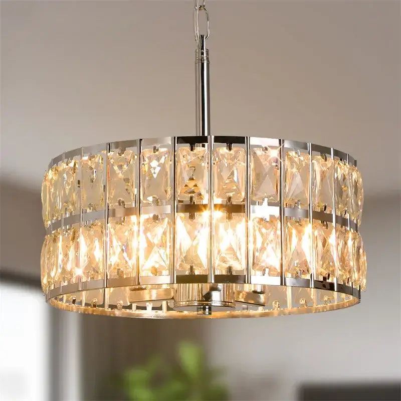 Modern chrome crystal led pendant chandelier for dining room