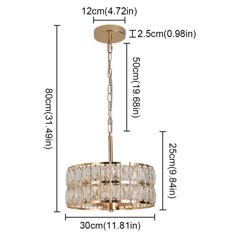 Modern chrome crystal led pendant chandelier for dining room