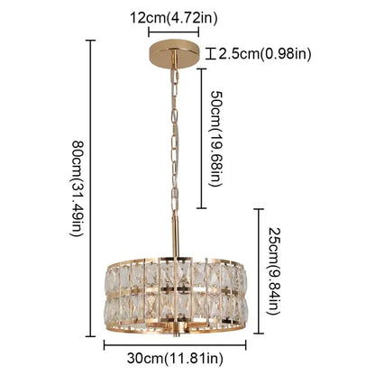 Modern chrome crystal led pendant chandelier for dining room