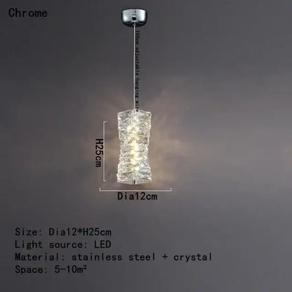 Modern chrome crystal led pendant – dining room chandelier