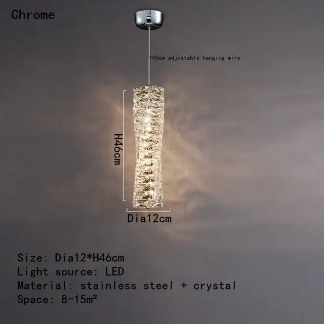 Modern chrome crystal led pendant – dining room chandelier