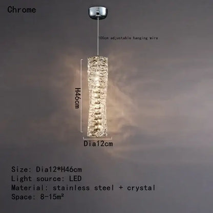 Modern chrome crystal led pendant – dining room chandelier