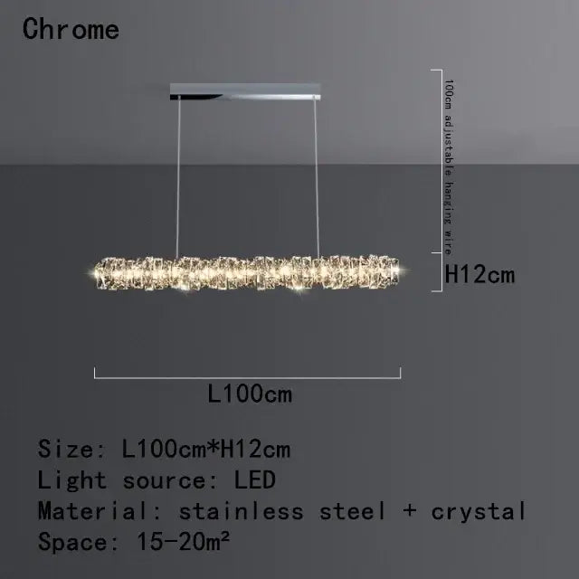 Modern chrome crystal led pendant – dining room chandelier