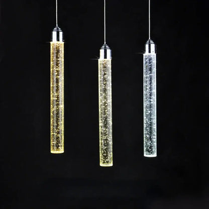 Modern chrome crystal led pendant light dining room trio