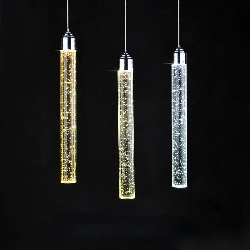 Modern chrome crystal led pendant light dining room trio
