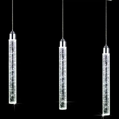 Modern chrome crystal led pendant light dining room trio