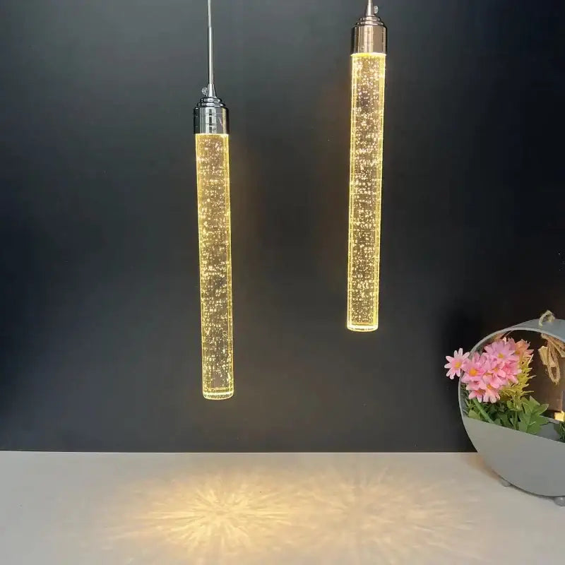 Modern chrome crystal led pendant light dining room trio