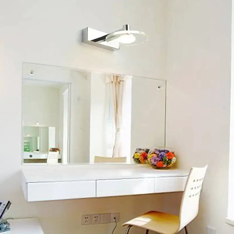 Modern chrome crystal led wall lamp bathroom acrylic mirror headlight