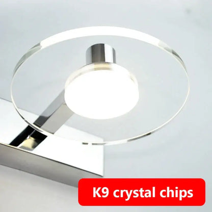 Modern chrome crystal led wall lamp bathroom acrylic mirror headlight