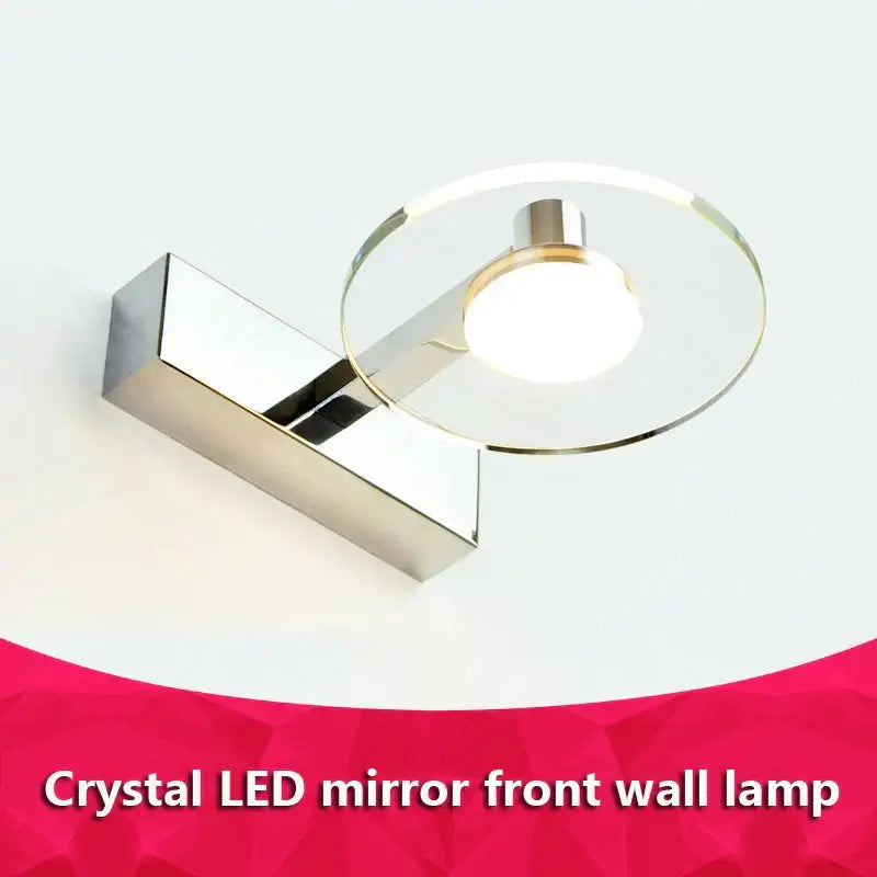 Modern chrome crystal led wall lamp bathroom acrylic mirror headlight