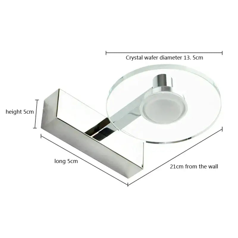 Modern chrome crystal led wall lamp bathroom acrylic mirror headlight