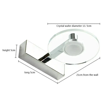 Modern chrome crystal led wall lamp bathroom acrylic mirror headlight
