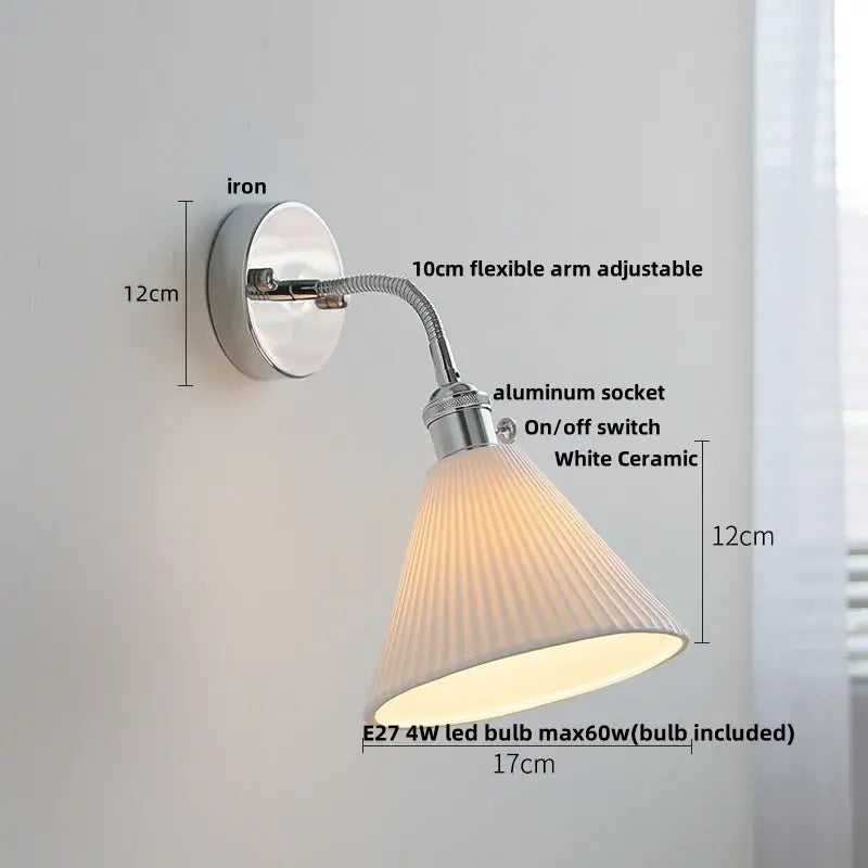 Modern chrome crystal led wall light bedroom sconce
