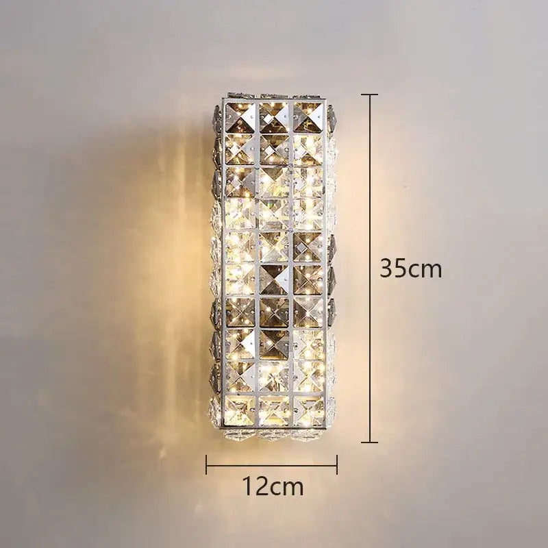 Modern chrome crystal mosaic wall lamp bedroom led lighting