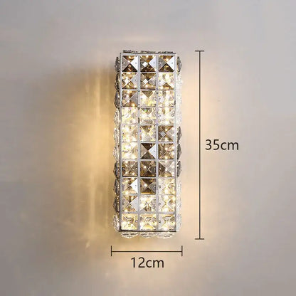 Modern chrome crystal mosaic wall lamp bedroom led lighting