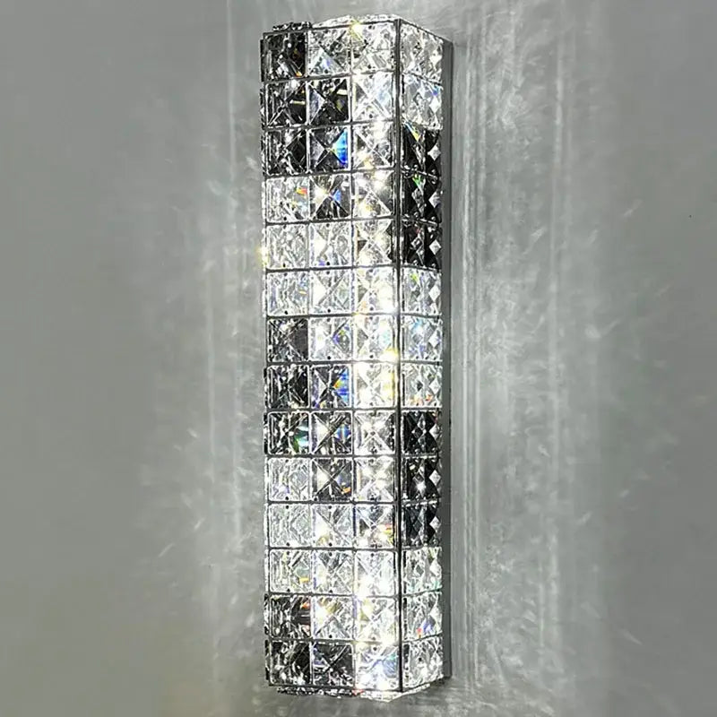 Modern chrome crystal mosaic wall lamp bedroom led lighting