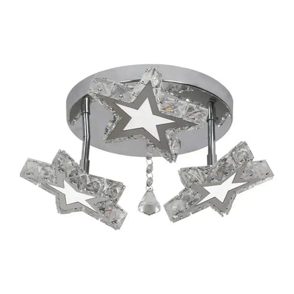 Modern chrome crystal nordic led ceiling chandelier living room flower