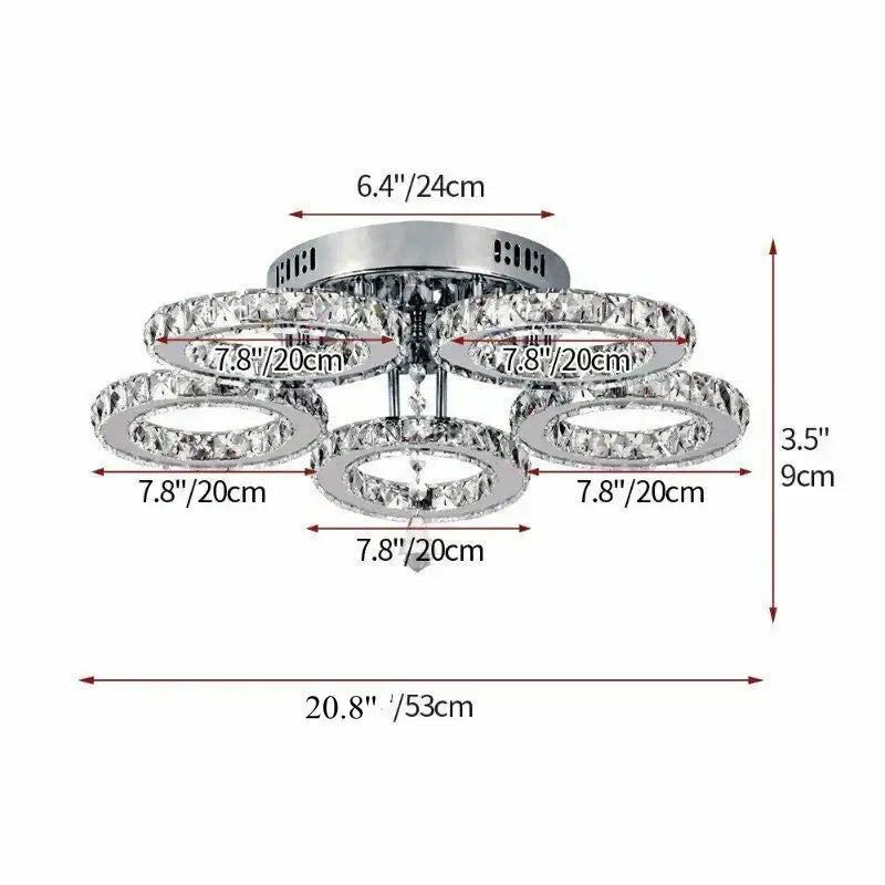 Modern chrome crystal nordic led ceiling chandelier living room flower