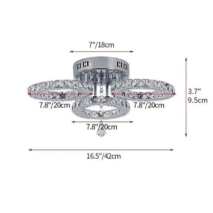 Modern chrome crystal nordic led ceiling chandelier living room flower