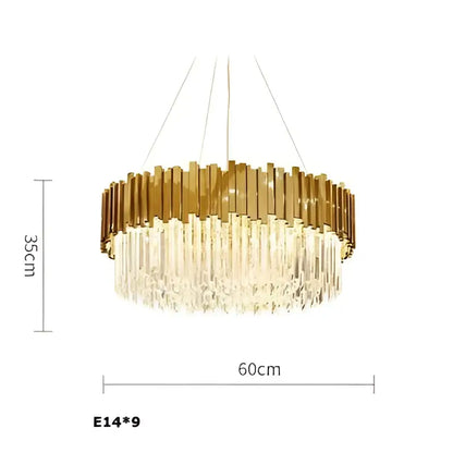 Modern chrome crystal oval led chandelier dining room light