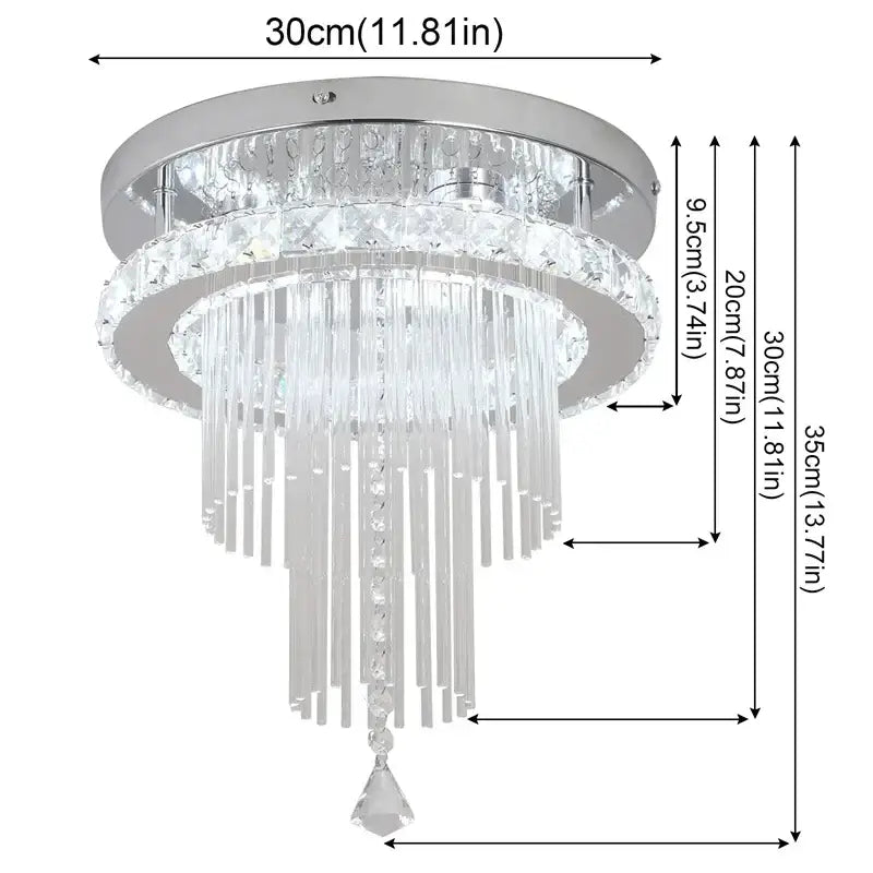 Modern chrome crystal raindrop chandelier for dining room