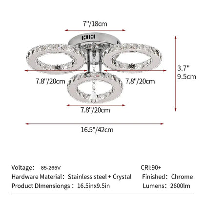 Modern chrome crystal raindrop chandelier for dining room