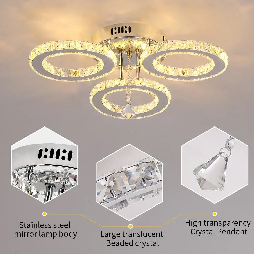Modern chrome crystal raindrop chandelier for dining room