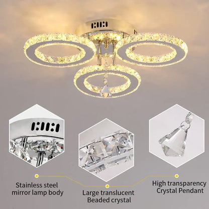 Modern chrome crystal raindrop chandelier for dining room