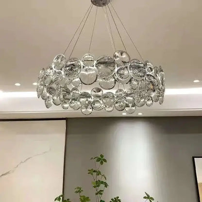Modern chrome crystal ring chandelier dining room pendant light