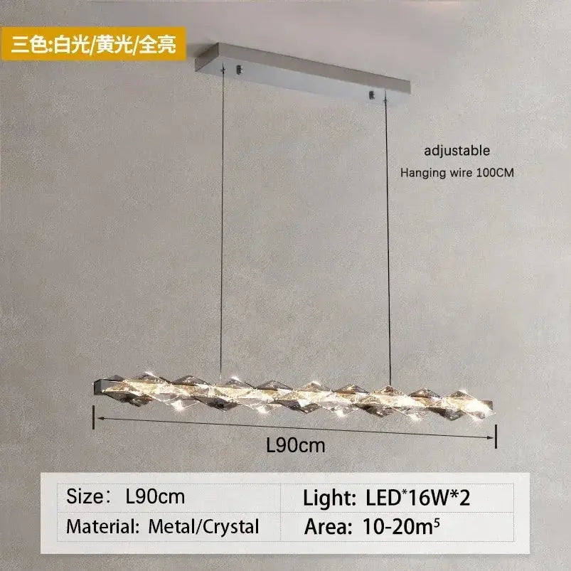 Modern chrome crystal ring chandelier for dining room dimmable led