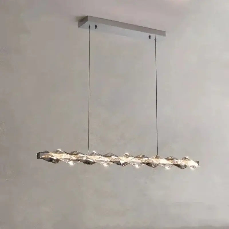 Modern chrome crystal ring chandelier for dining room dimmable led