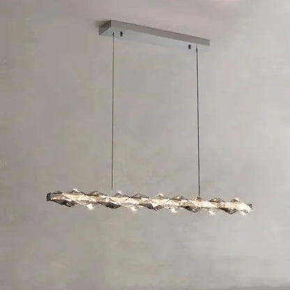 Modern chrome crystal ring chandelier for dining room dimmable led