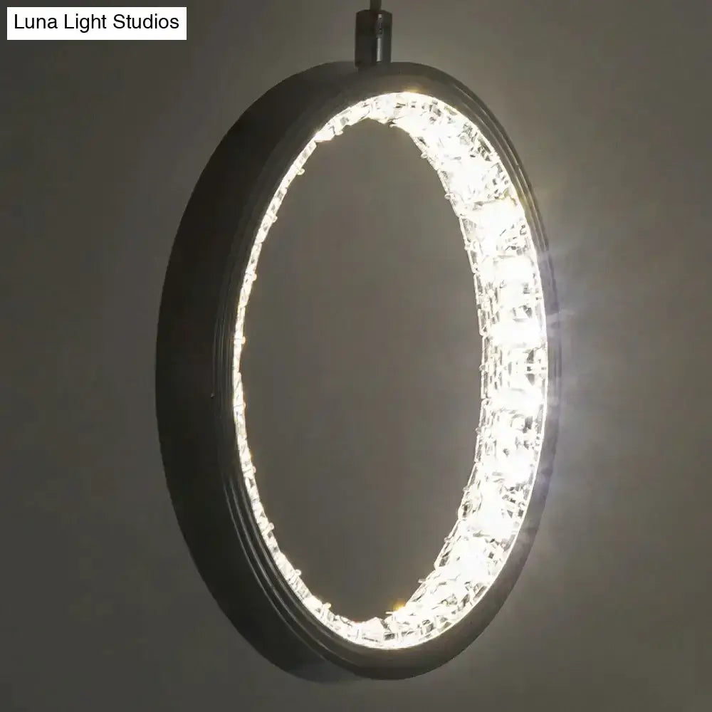 Modern chrome crystal rings led pendant light for dining room