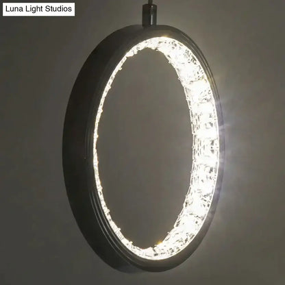 Modern chrome crystal rings led pendant light for dining room