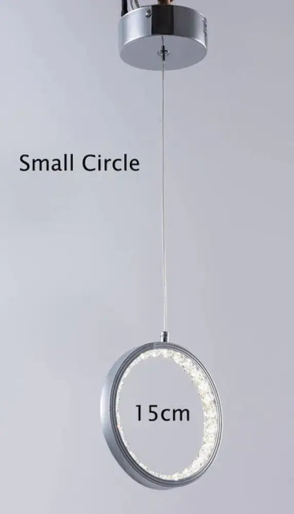 Modern chrome crystal rings led pendant light for dining room