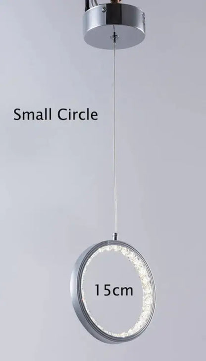 Modern chrome crystal rings led pendant light for dining room
