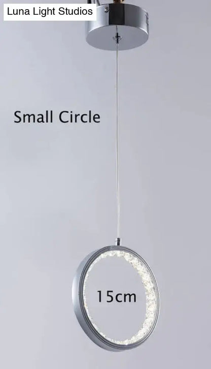 Modern chrome crystal rings led pendant light for dining room