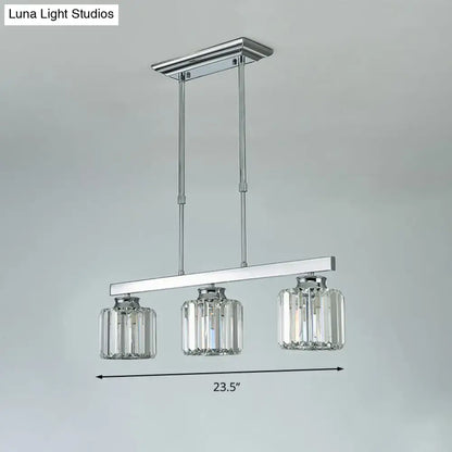 Modern chrome crystal rod pendant light dining room e26 e27