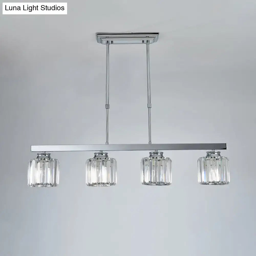 Modern chrome crystal rod pendant light dining room e26 e27