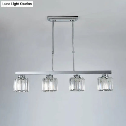 Modern chrome crystal rod pendant light dining room e26 e27