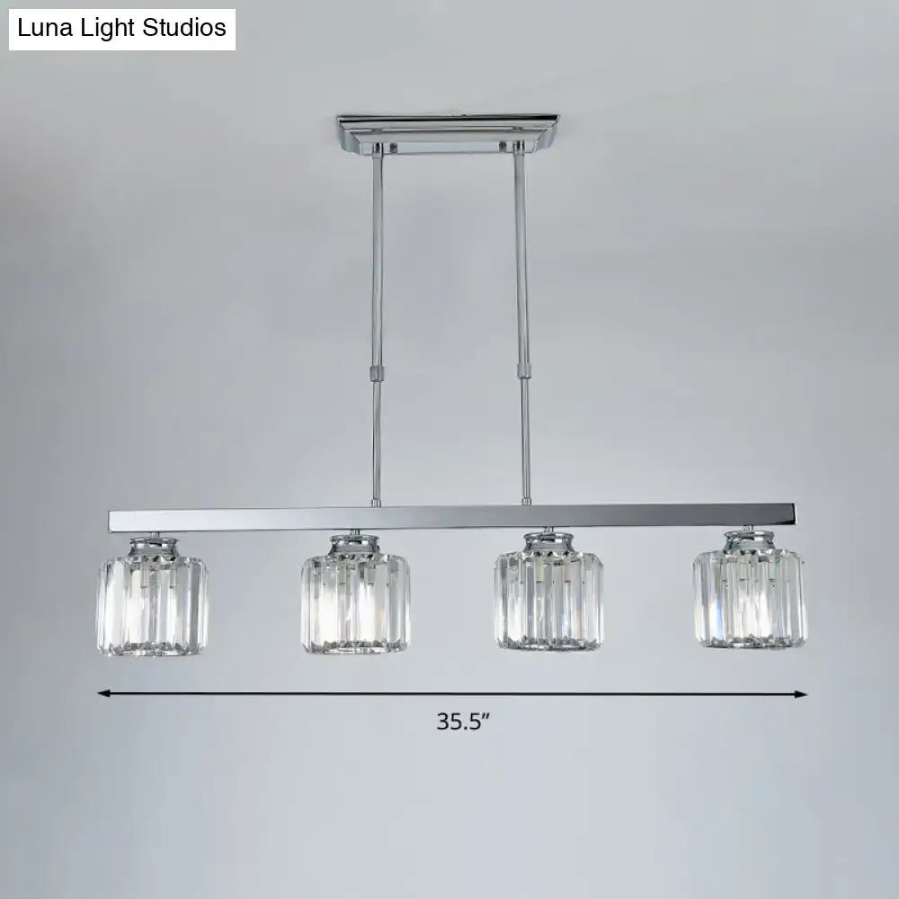 Modern chrome crystal rod pendant light dining room e26 e27