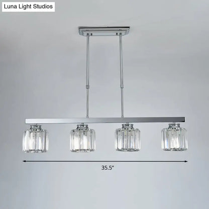 Modern chrome crystal rod pendant light dining room e26 e27