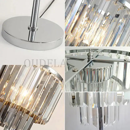 Modern chrome crystal table lamps for living room decor