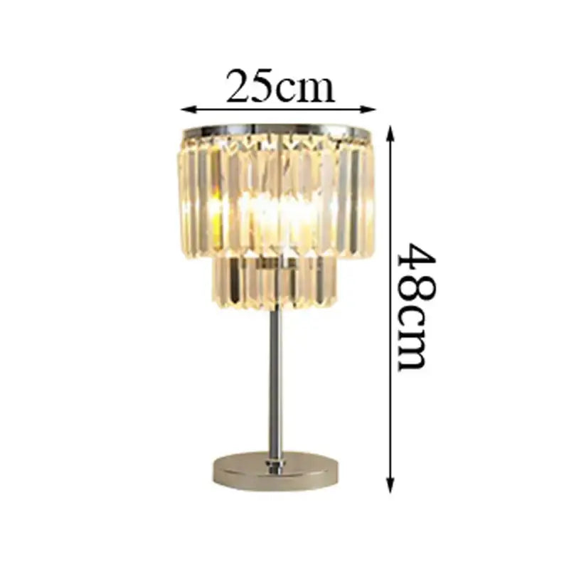 Modern chrome crystal table lamps for living room decor