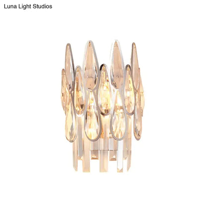 Modern chrome crystal teardrop wall sconce living room 110v-120v light