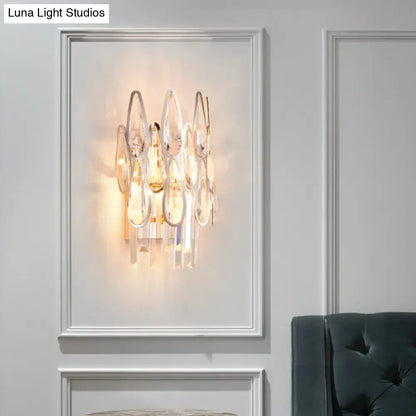 Modern chrome crystal teardrop wall sconce living room 110v-120v light
